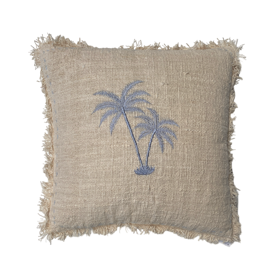 Natural and Blue Cushion