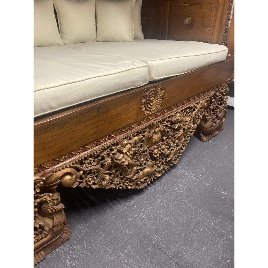 Indonesian Carved Daybed