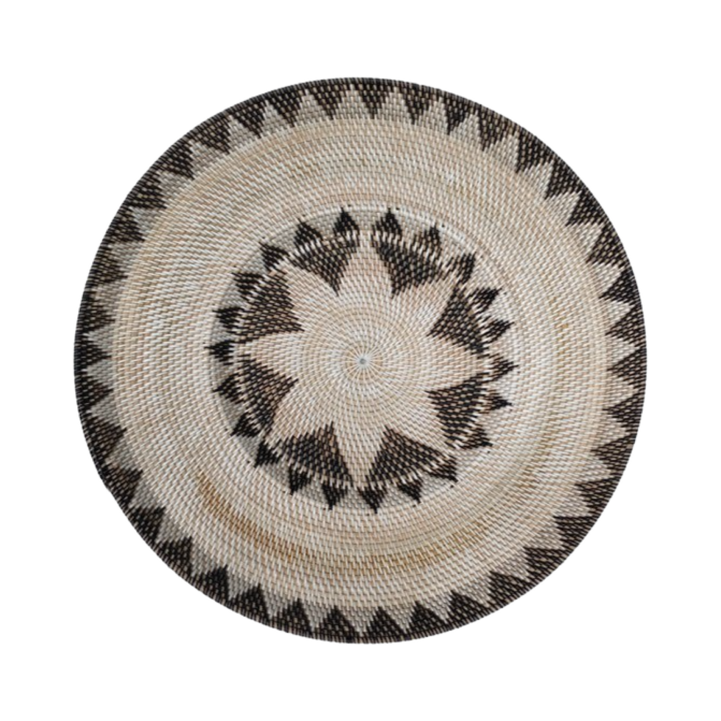 Large Rattan Platter - Black & White