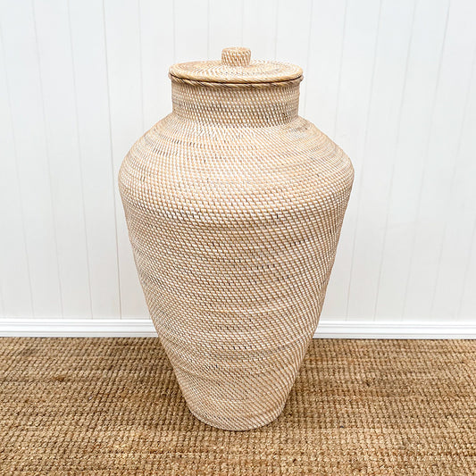 Rattan 1m Vase White