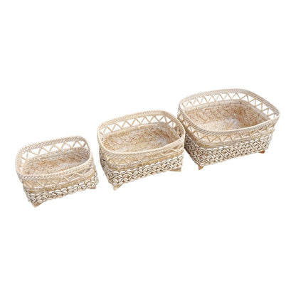 Rectangular Basket With Shells  - 3 Sizes