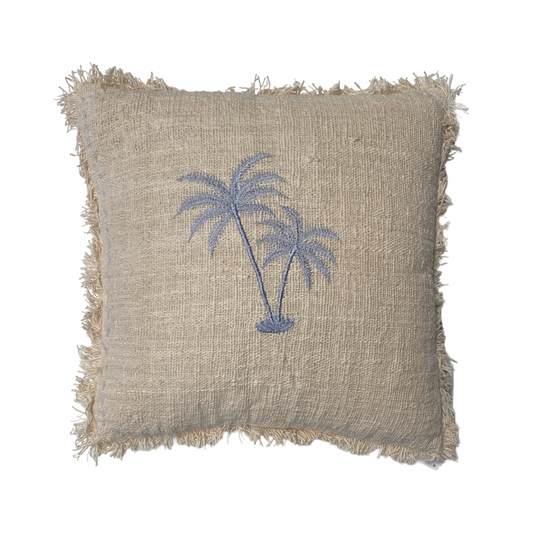 Natural and Blue Cushion