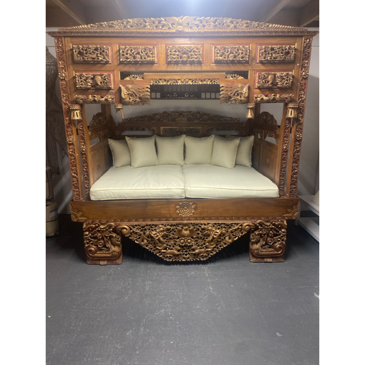 Indonesian Carved Daybed