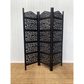 3 Panel Carved Screen Black