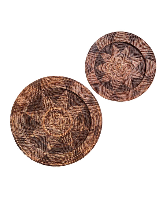 Rattan Platter Dark Brown - Two Sizes