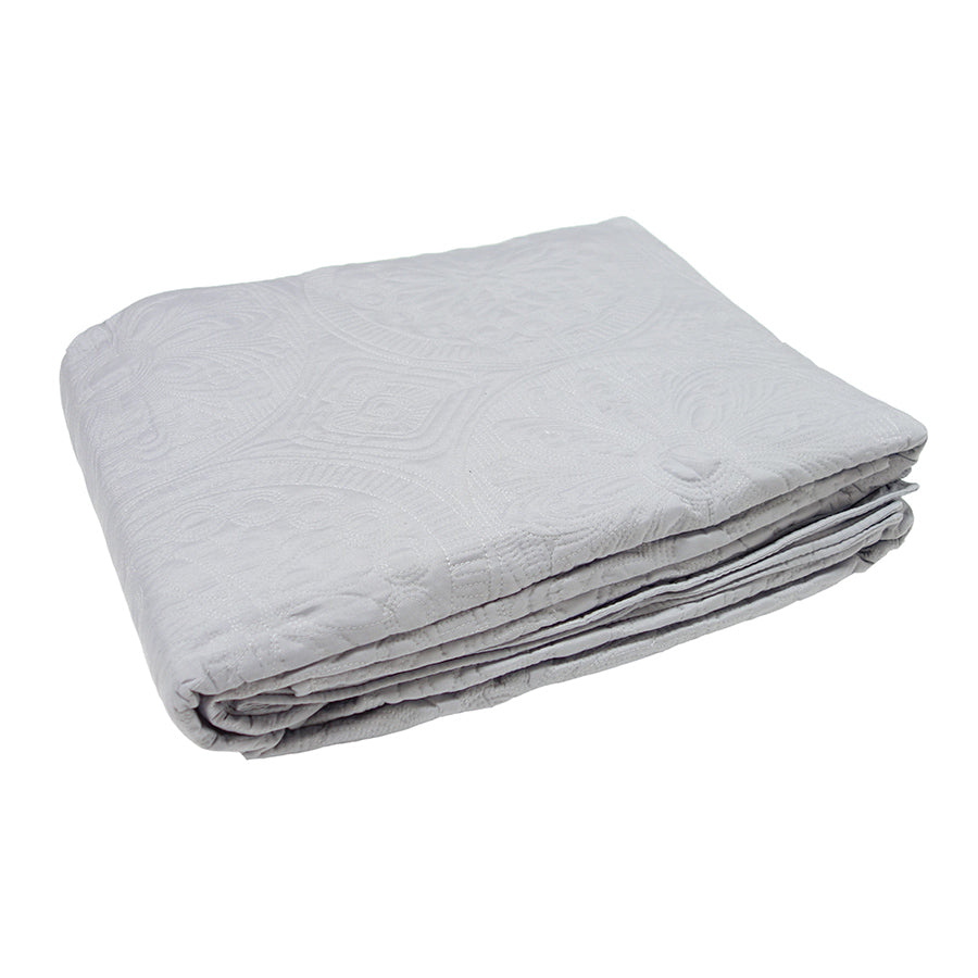 Stitched Bedspread Set Grey